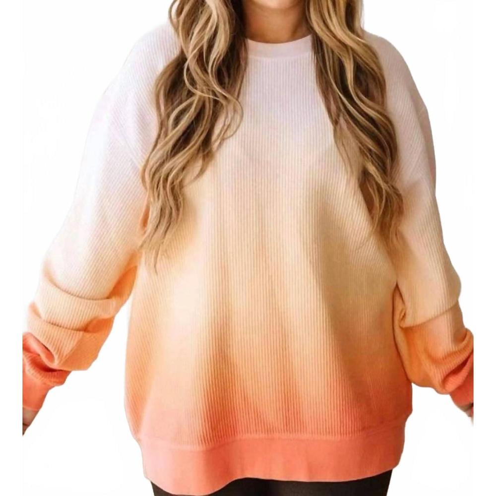 NEW MOON RYDER ombre corded sweatshirt in southern sunset